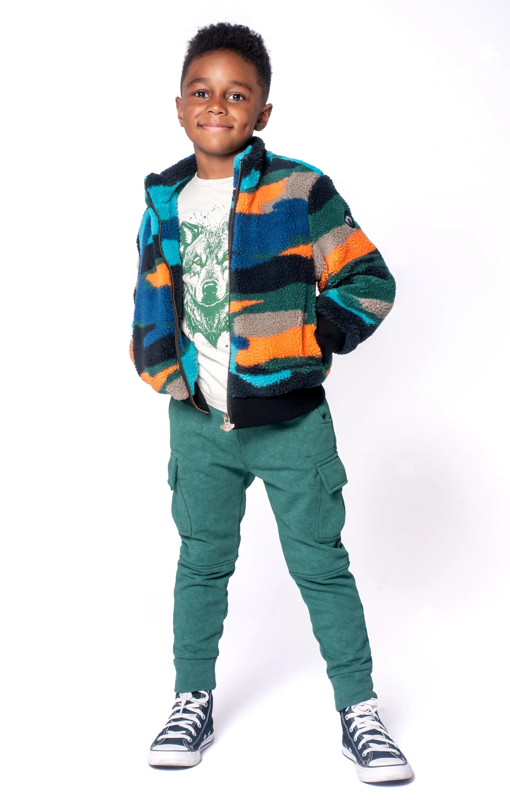 APP Woodland Sherpa Jacket in Multi Colors