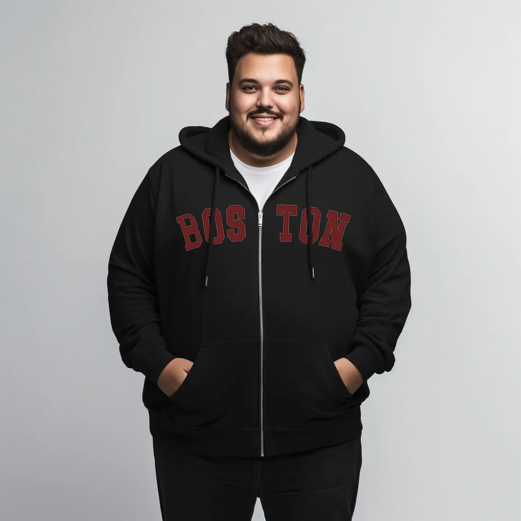 Boston Zipper Plus Size Hoodie