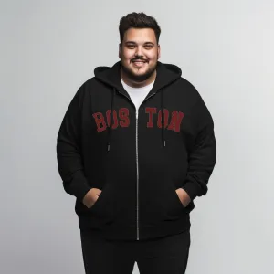 Boston Zipper Plus Size Hoodie