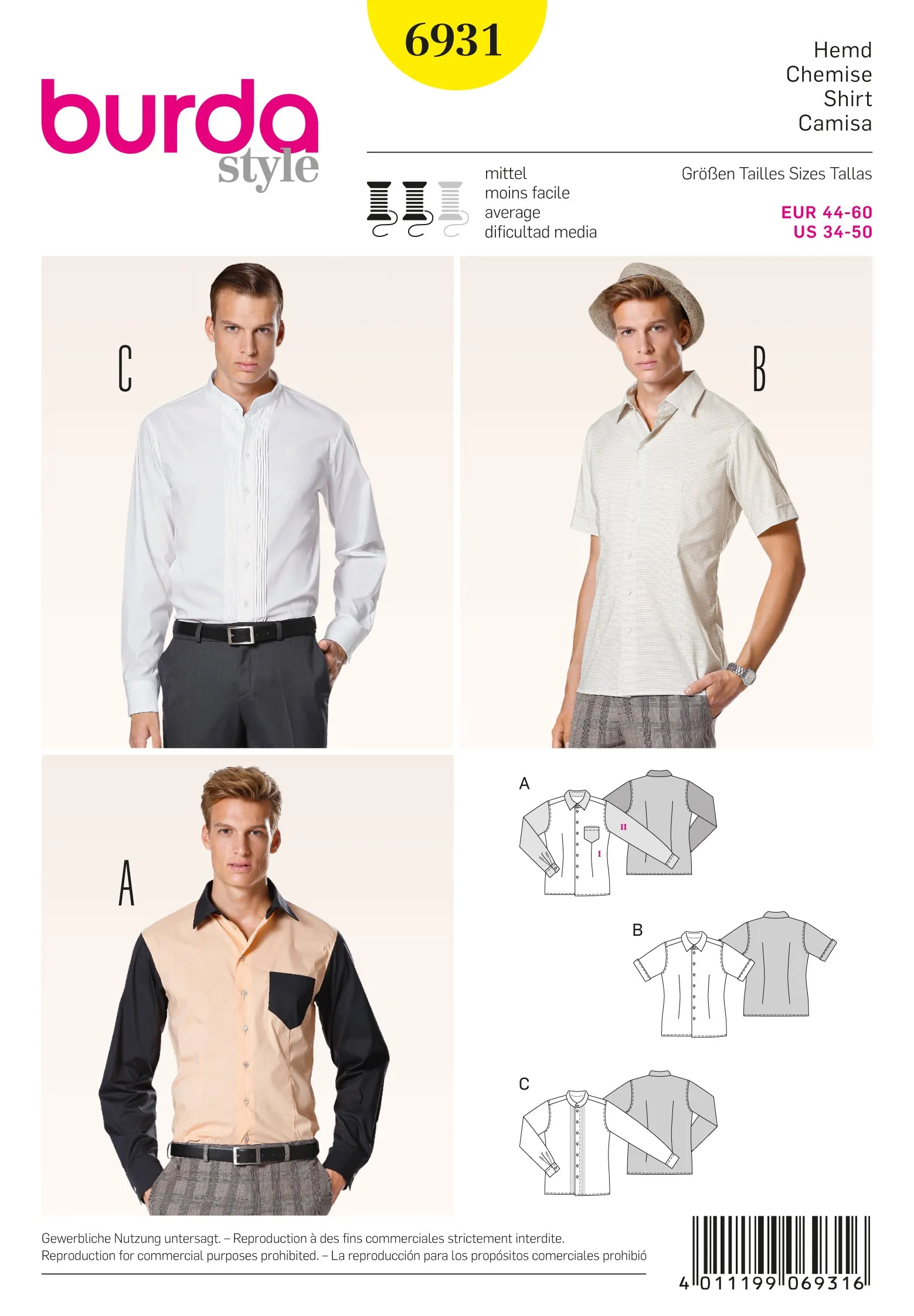 Burda Men's Shirts 6931