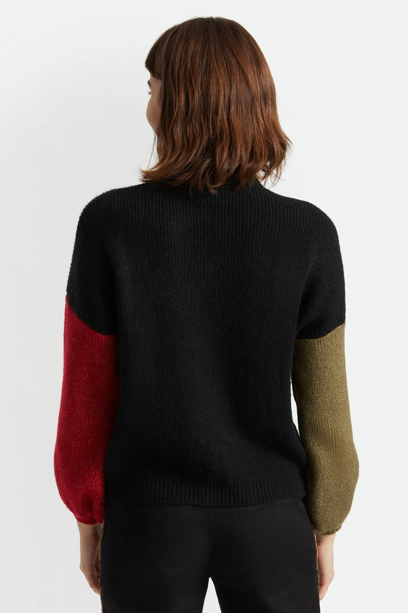 Burning Up Sweater - Military Olive/Chili Pepper