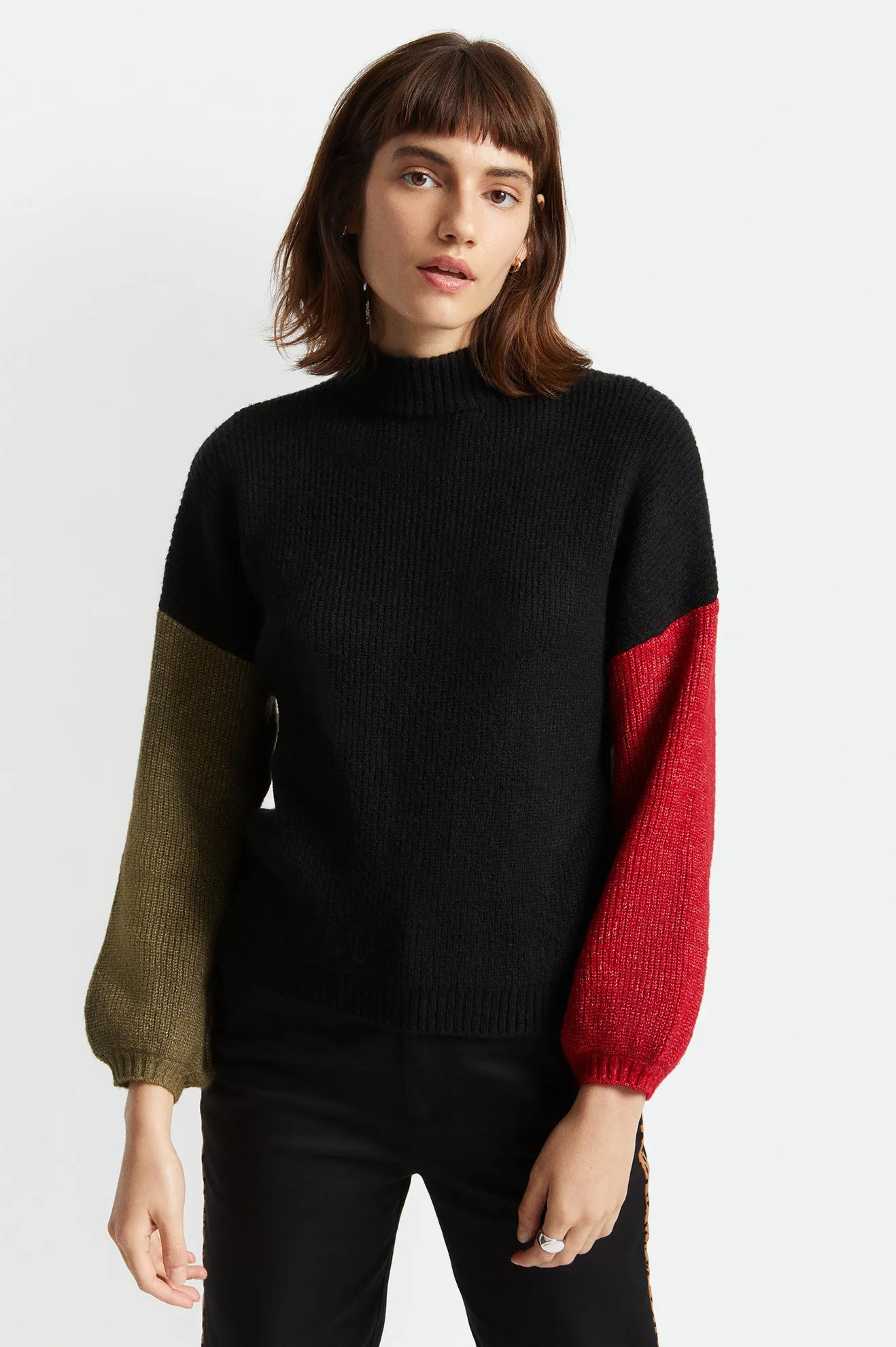 Burning Up Sweater - Military Olive/Chili Pepper