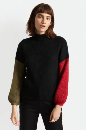 Burning Up Sweater - Military Olive/Chili Pepper