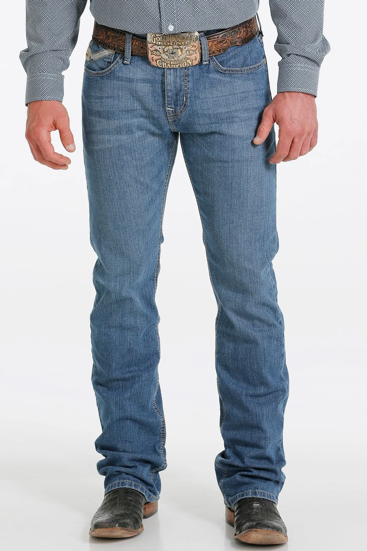 Cinch Mens Slim Fit Ian - Medium Stonewash - MB56836001