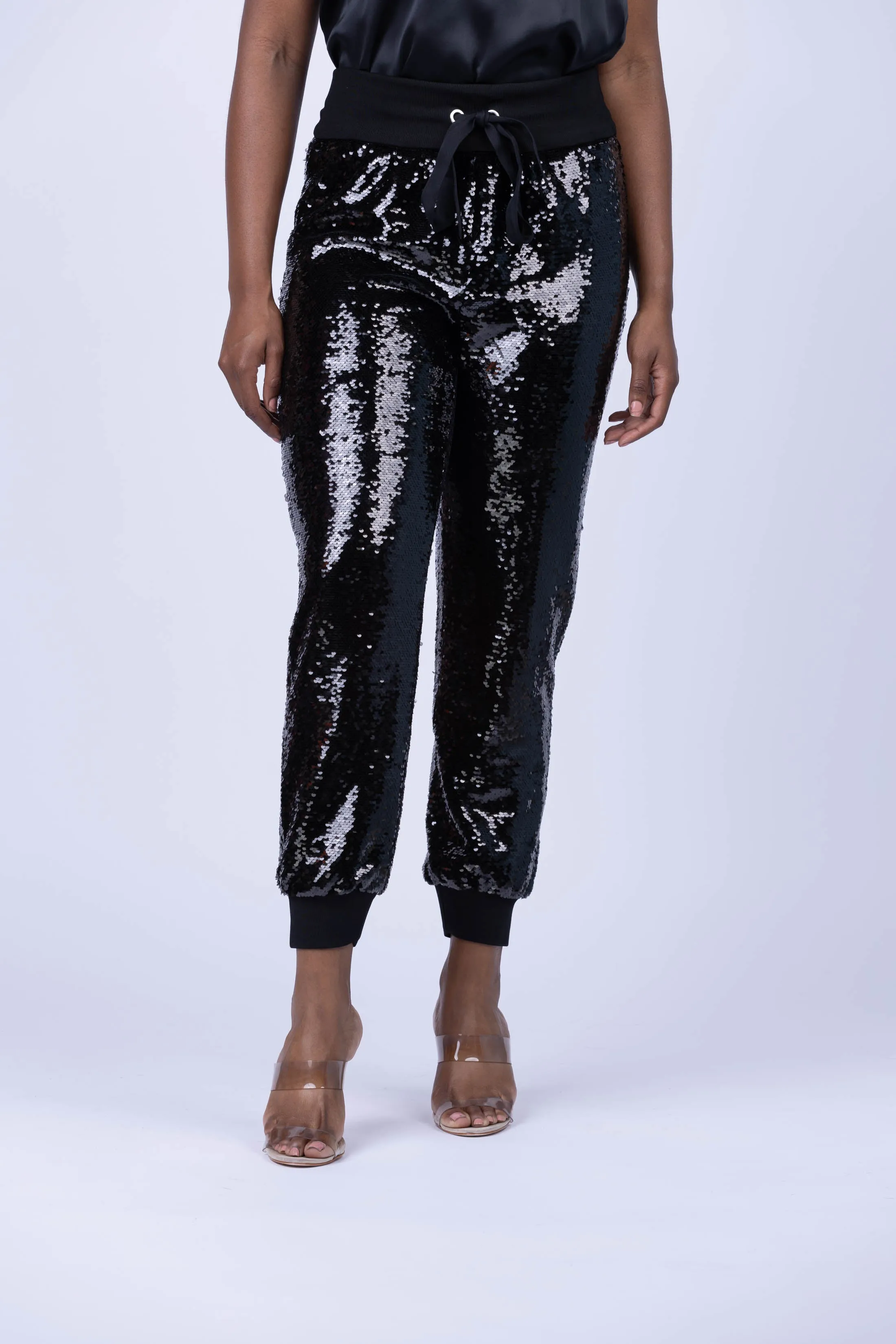 Cinq a Sept Sequin Gile Pant in Black