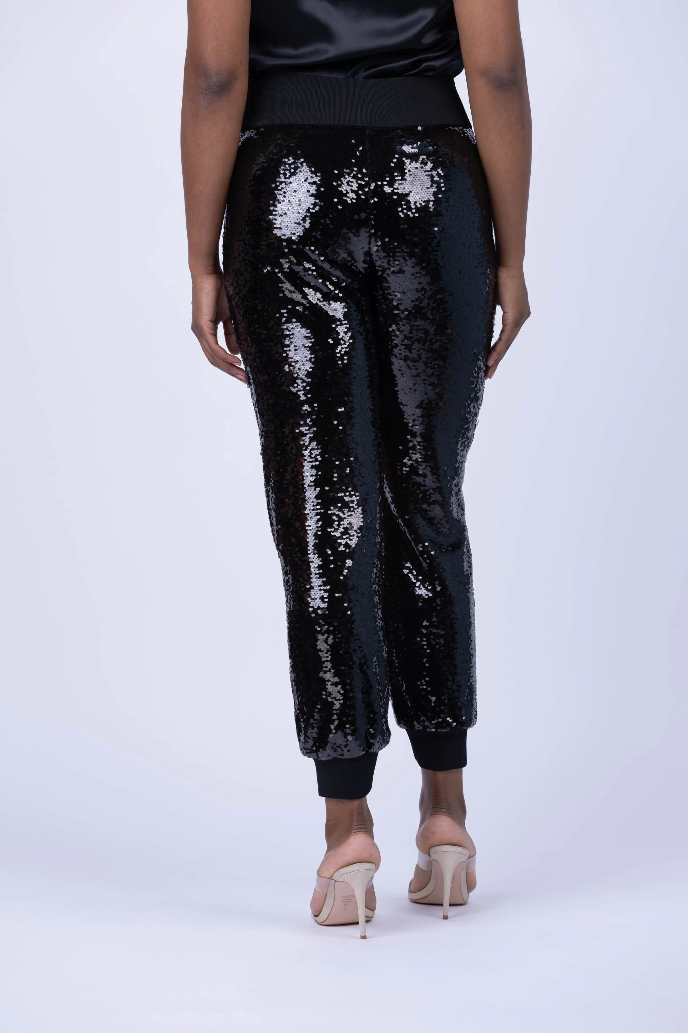 Cinq a Sept Sequin Gile Pant in Black