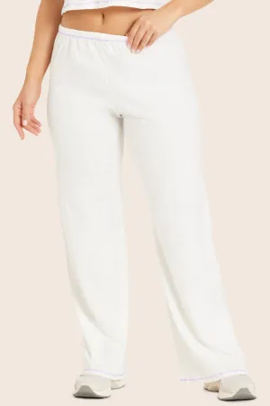 CLASSIC COTTON DAILY LINNY PANTS - BLANC/PETUNIA