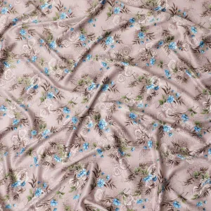 Country Garden Bloom Synthetic Satin Fabric - 110cm Wide-D18563