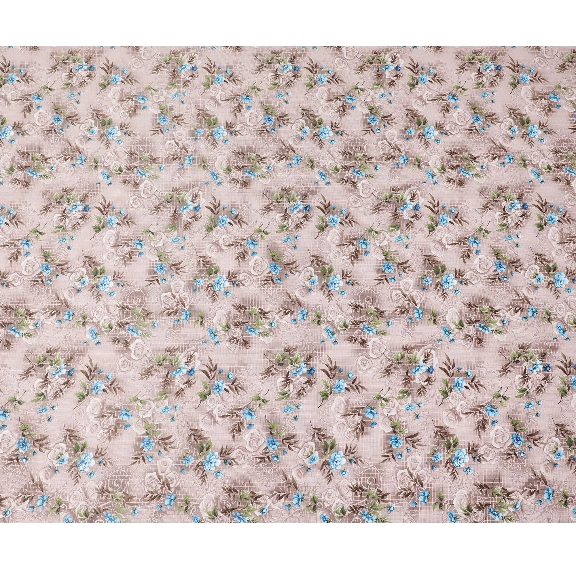 Country Garden Bloom Synthetic Satin Fabric - 110cm Wide-D18563