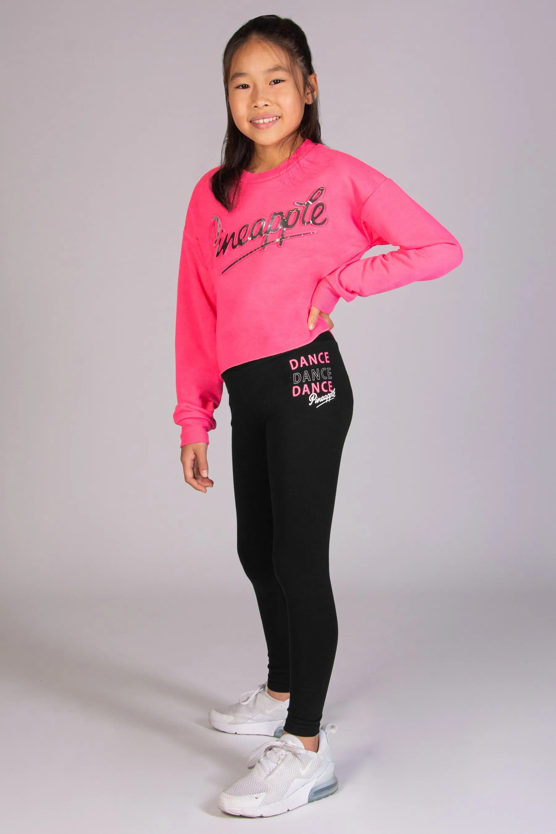 Crop Sweat Top with Embossed Logo