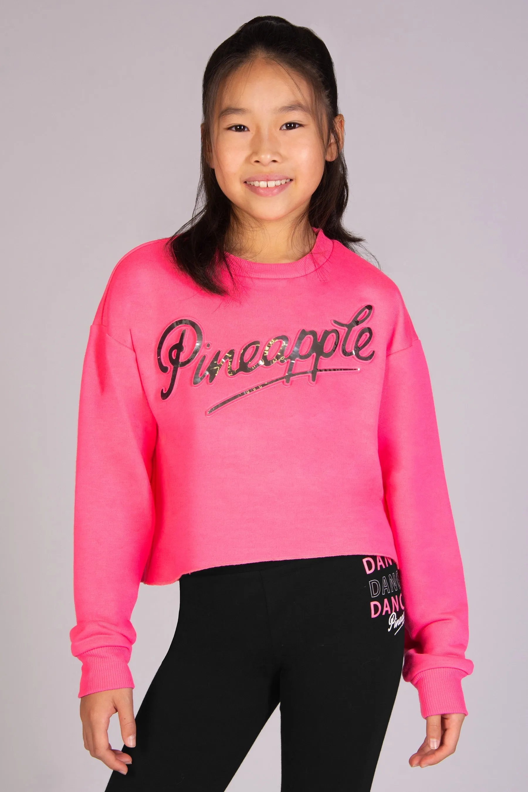 Crop Sweat Top with Embossed Logo