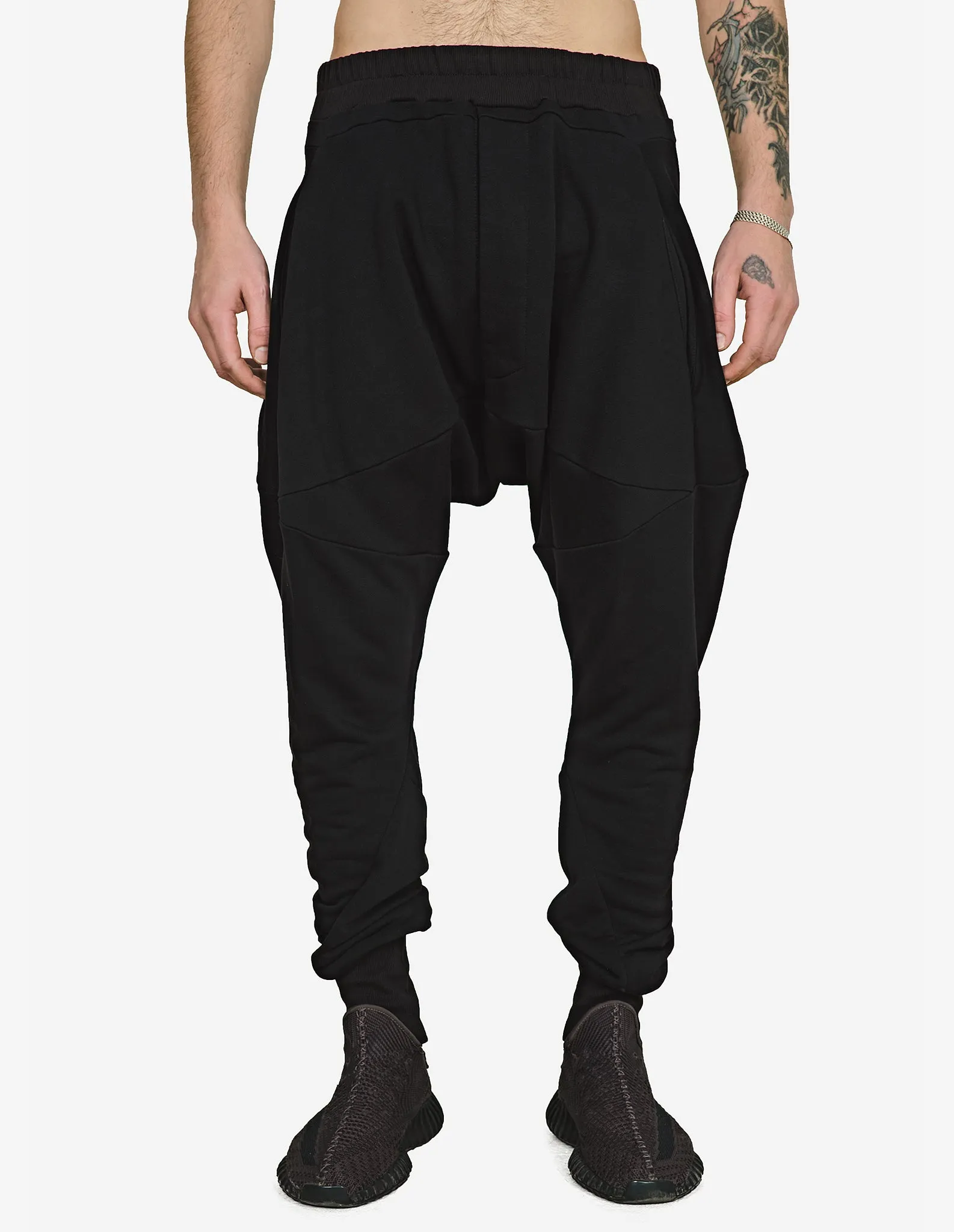 Dropped-Crotch Cotton Pants