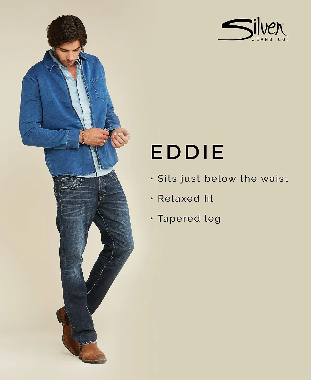 Eddie Silver Jeans Co. Men's Slim Fit Jeans