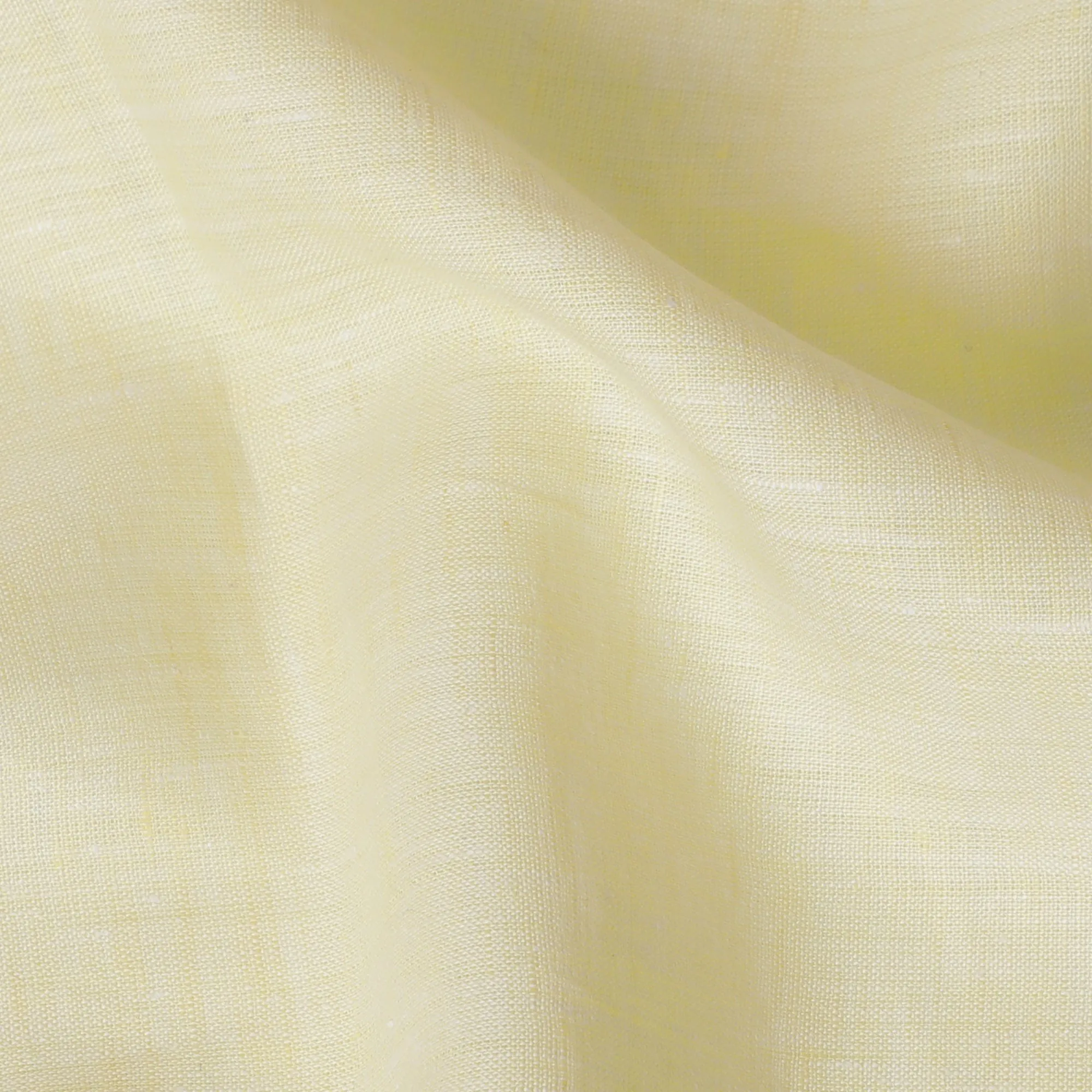 Elegant Pale Yellow Pure Linen Fabric - 60 Lea, 140 cm Wide-D19401