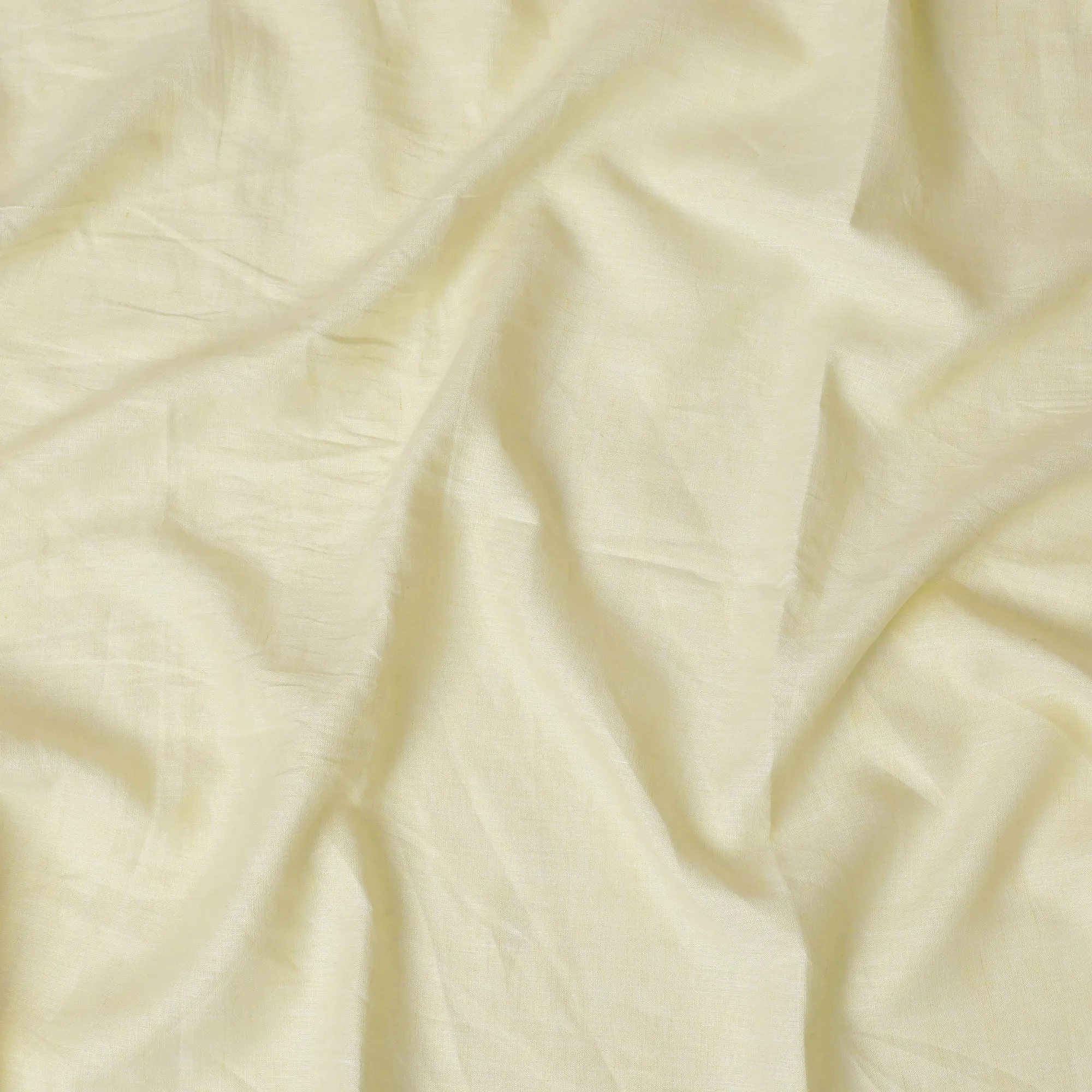 Elegant Pale Yellow Pure Linen Fabric - 60 Lea, 140 cm Wide-D19401