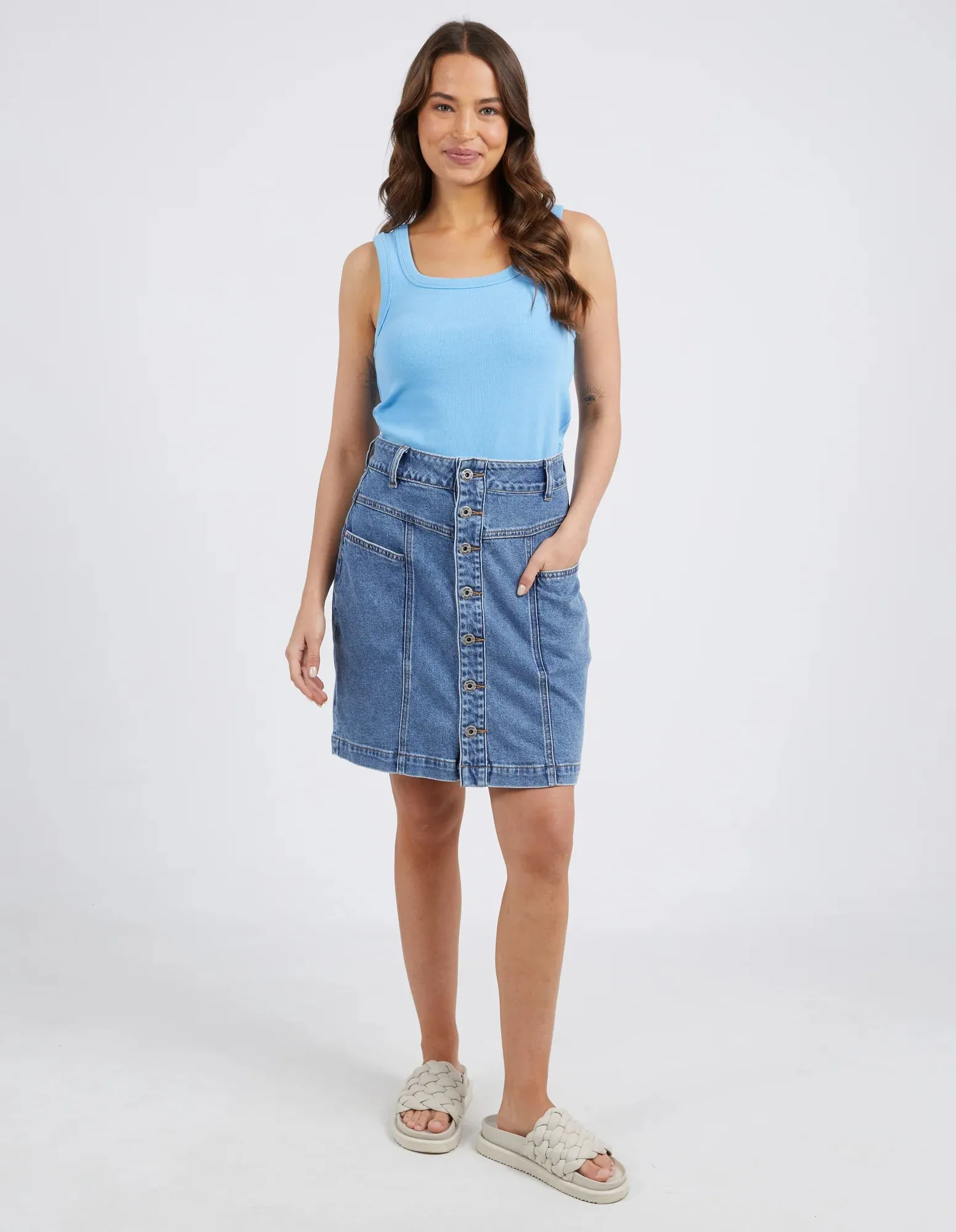 Eliza Denim Skirt - Blue