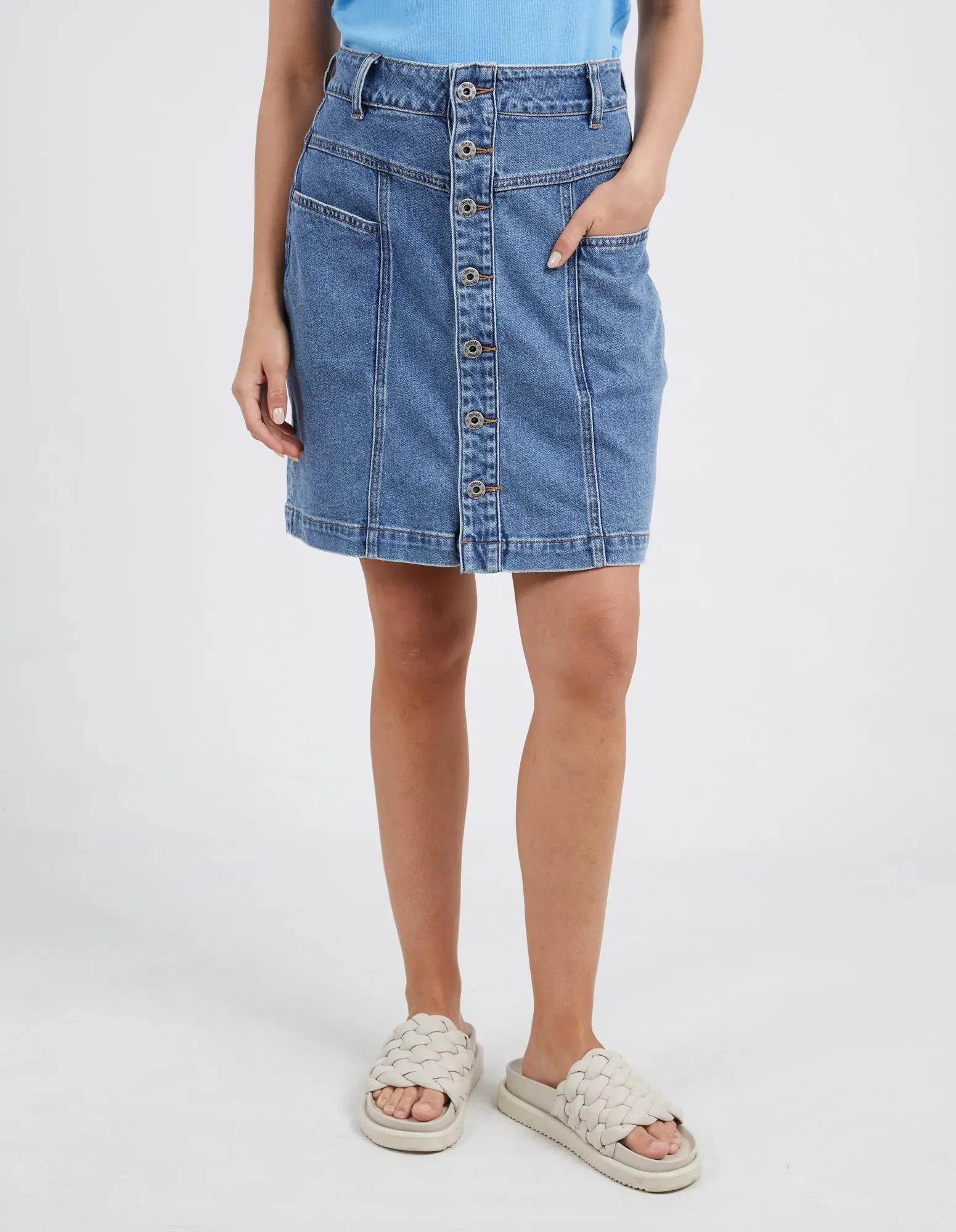 Eliza Denim Skirt - Blue