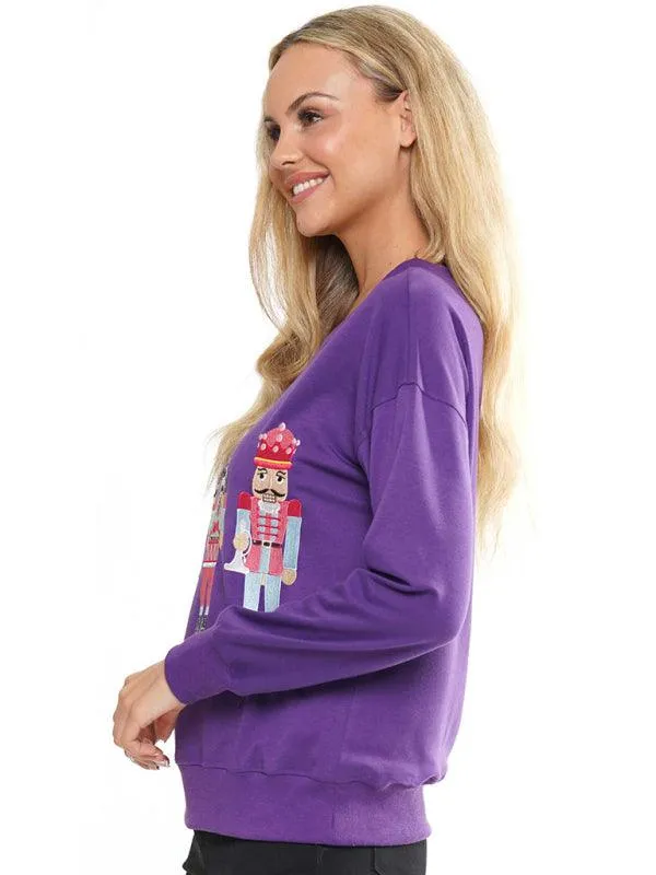 Embroidered Sequined Women Sweatshirt