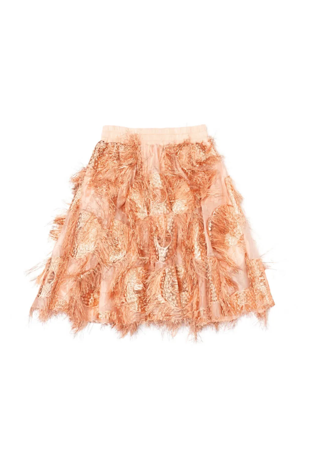 Eyelash Elastic Waist MINI Skirt - Rose Gold