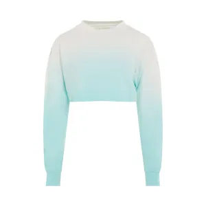 Gradient Cropped Overlogo T-Shirt in Light Blue