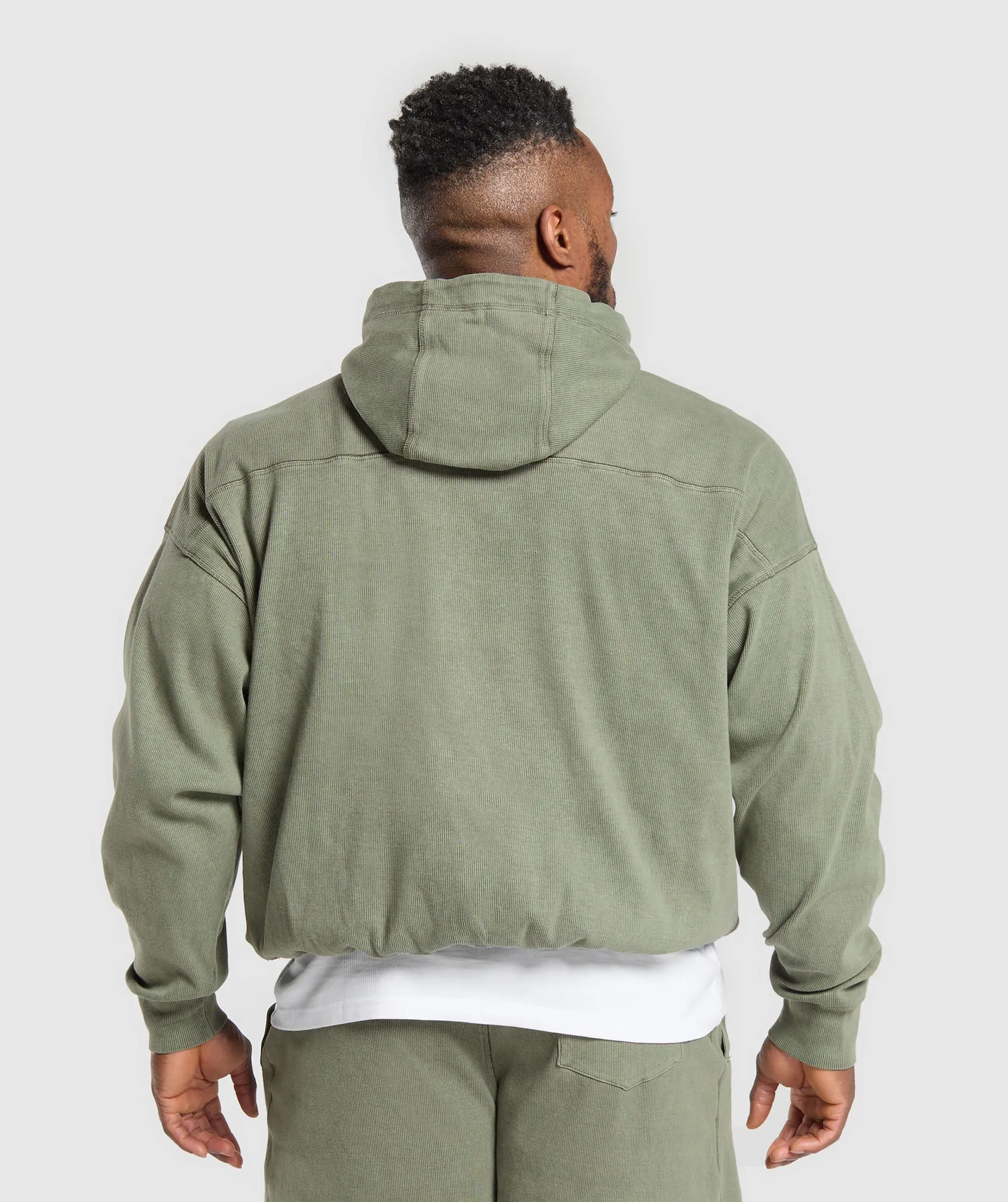 Gymshark Heavyweight Rib Hoodie - Unit Green