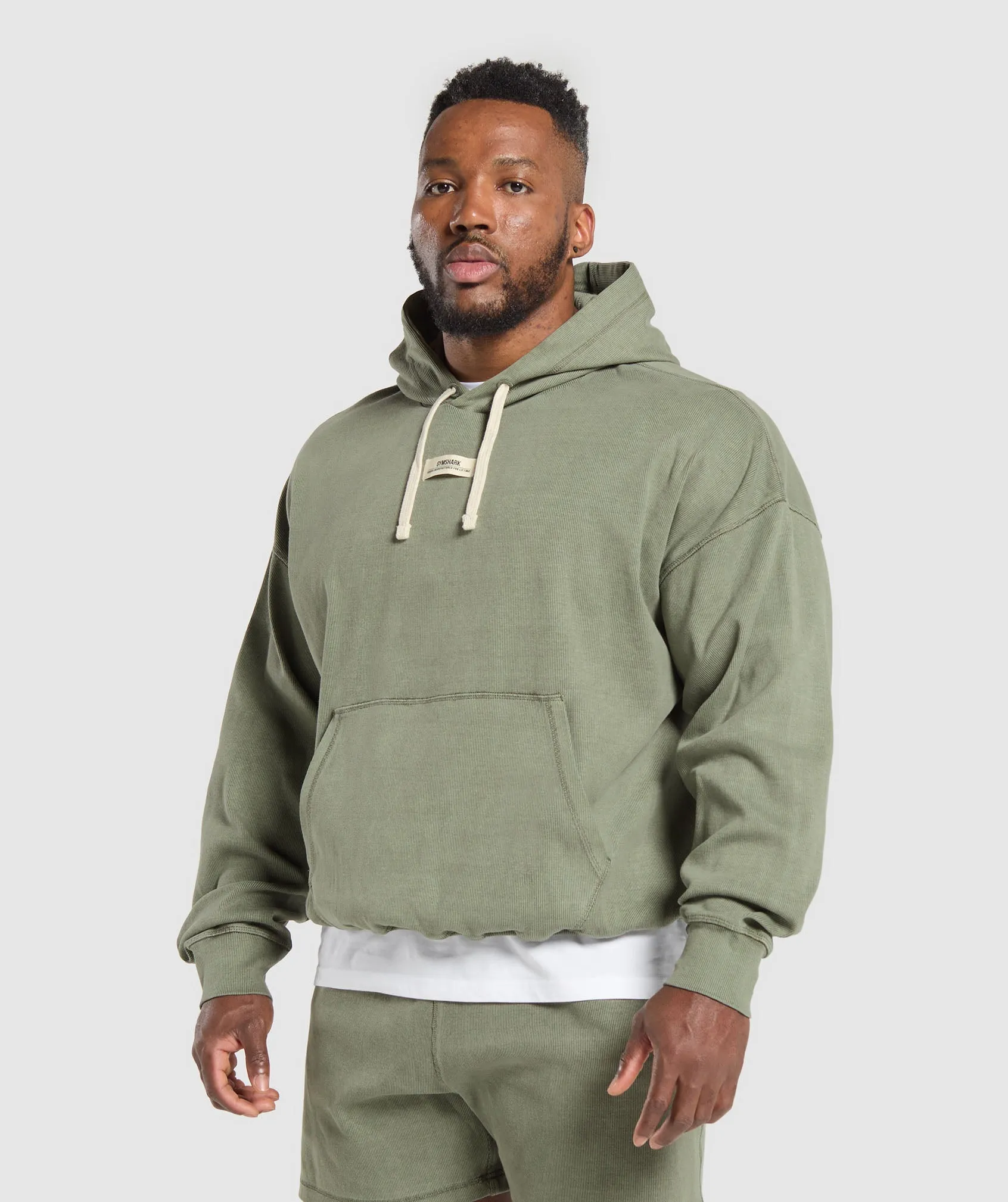 Gymshark Heavyweight Rib Hoodie - Unit Green