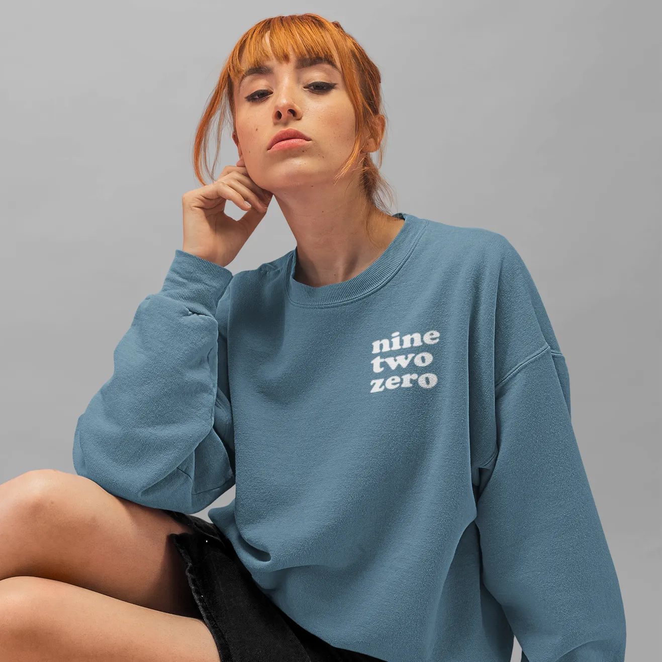 Indigo Blue Custom Area Code Crewneck Sweatshirt - 3D Puff Lettering