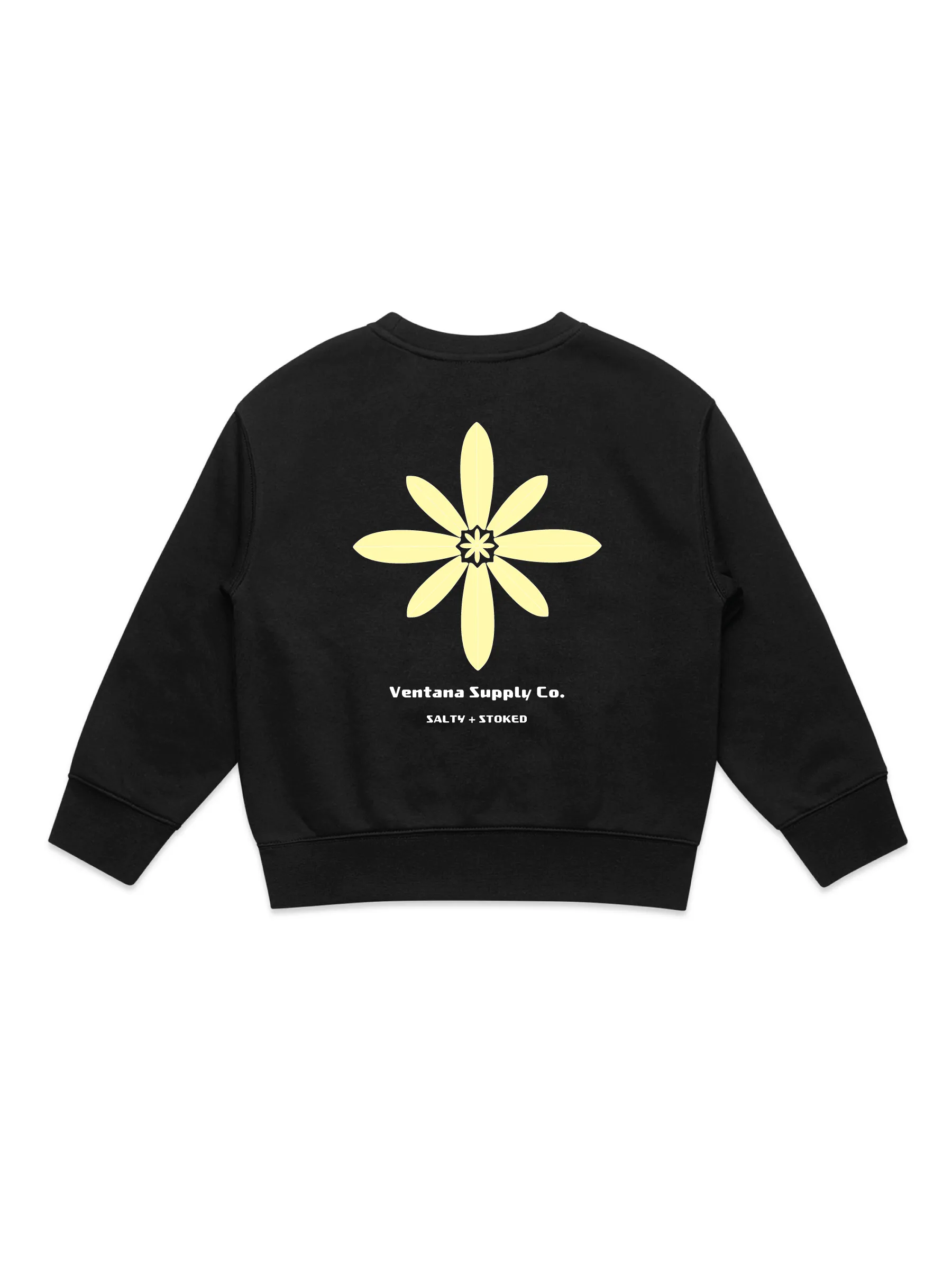 Kids Carmel Crew - Fish Flower Black