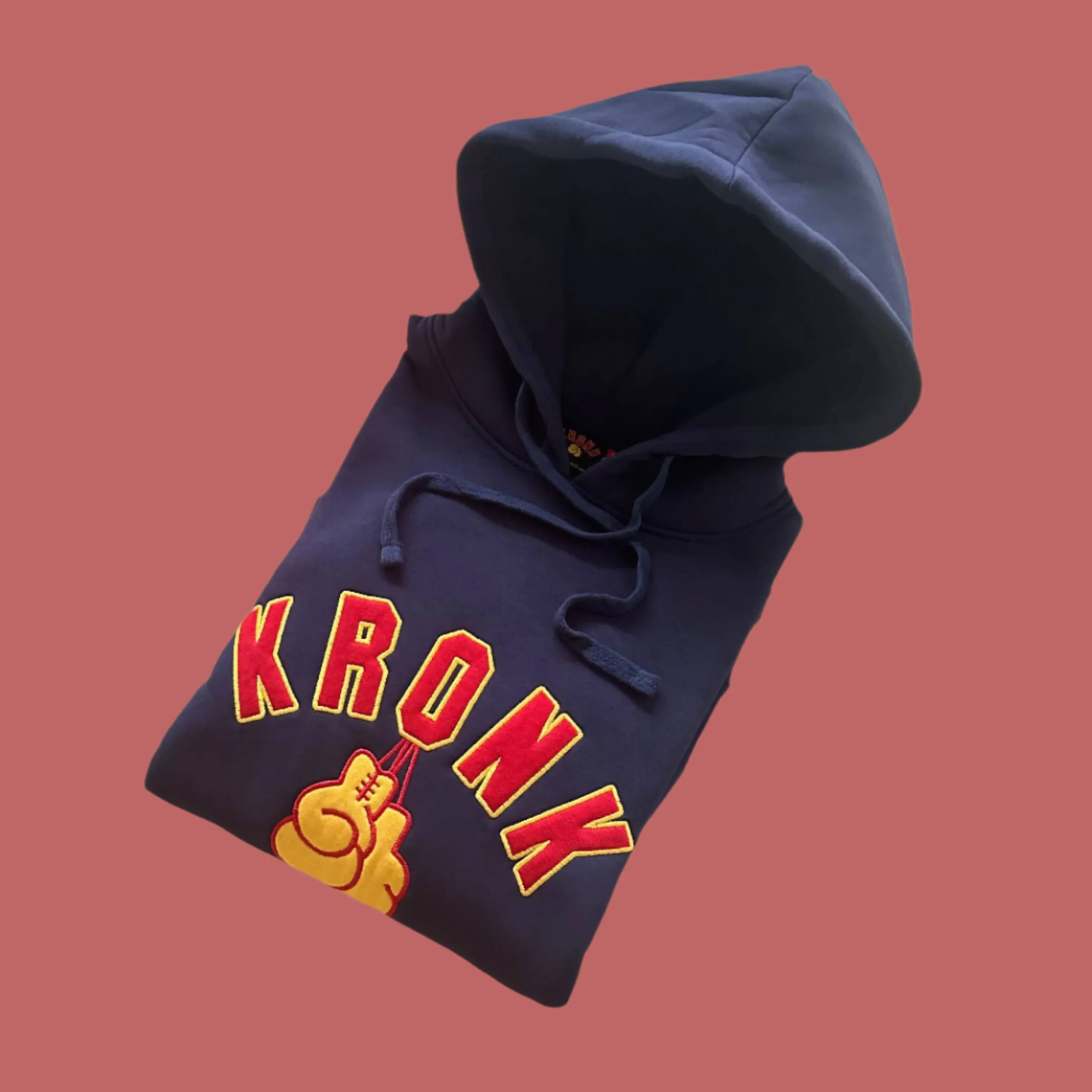 KRONK Gloves Applique Hoodie Loose Fit Navy