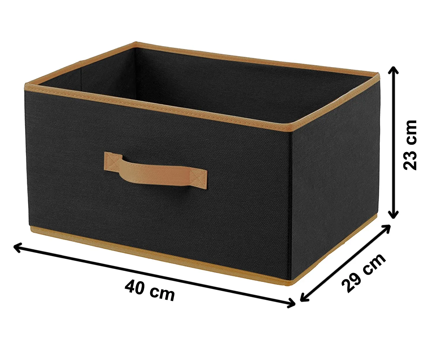 Kuber Industries Multipurposes Rectangular Flodable Storage Box, Drawer Storage and Cloth Organizer, Pack of 4 (Black & Brown)-HS40KUBMART23934