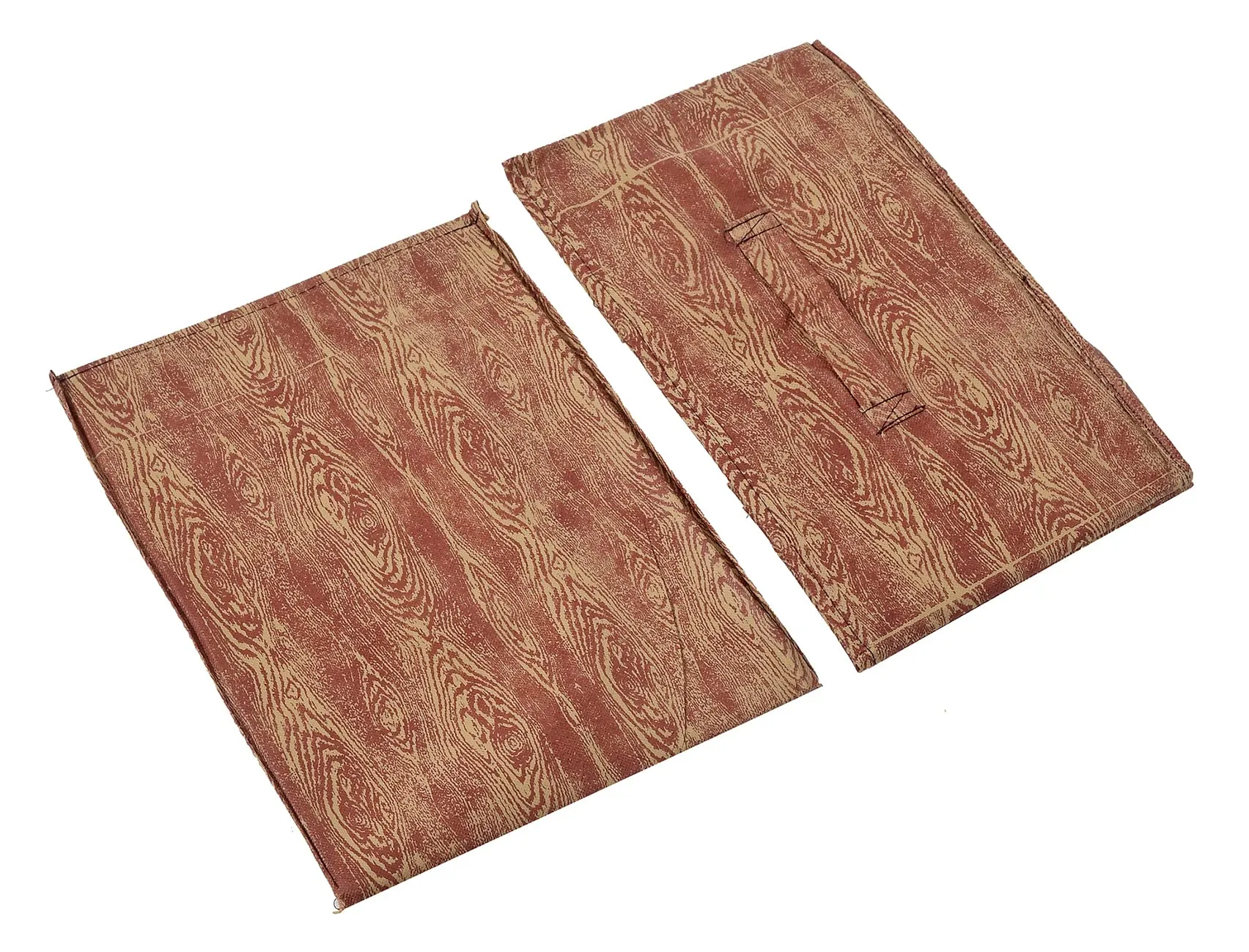 Kuber Industries Wooden Design Non-Woven Rectangular Flodable Cloth Storage Box/Drawer- Pack of 3 (Maroon Brown)-44KM0591