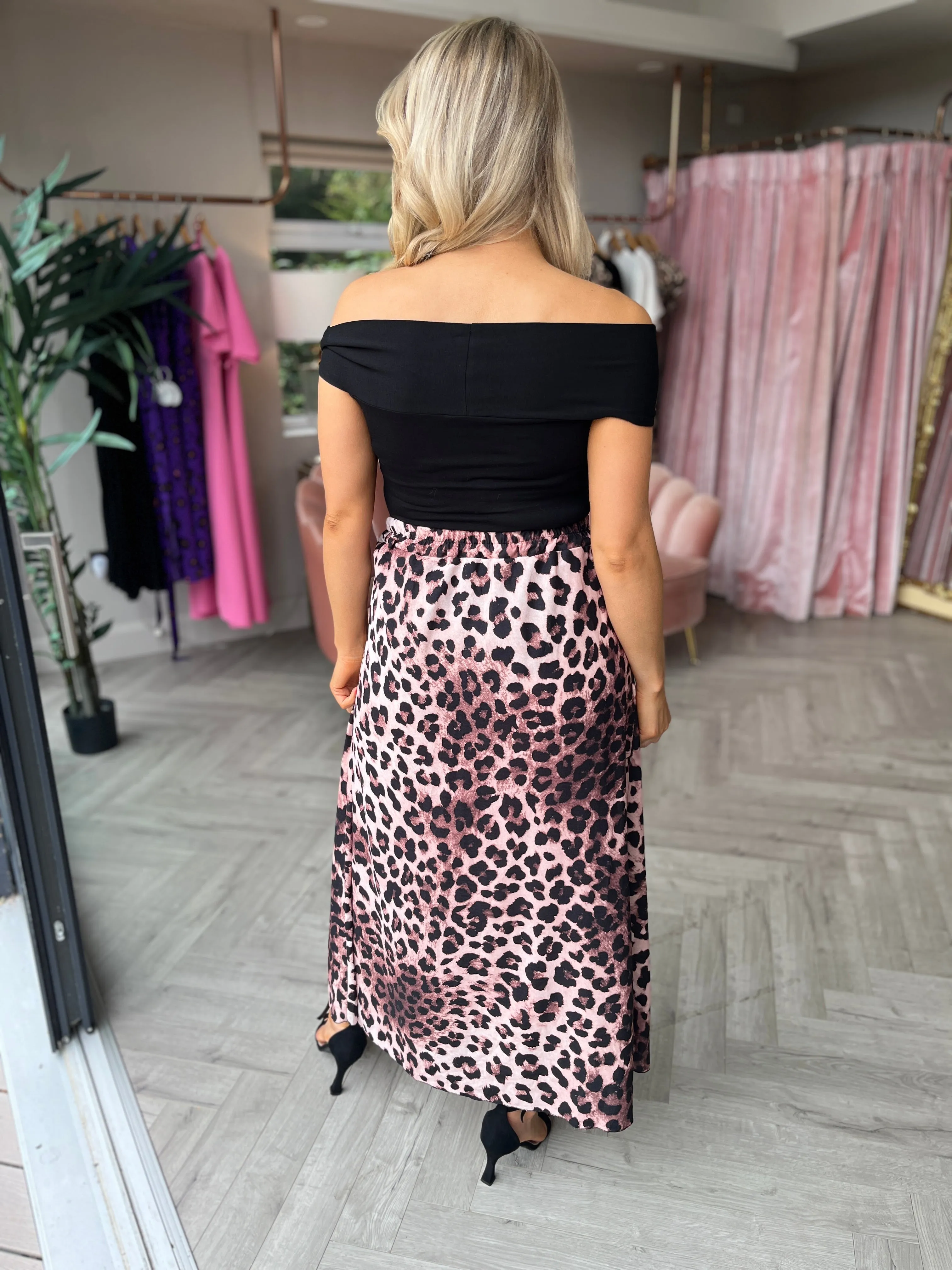 Leopard Split Skirt