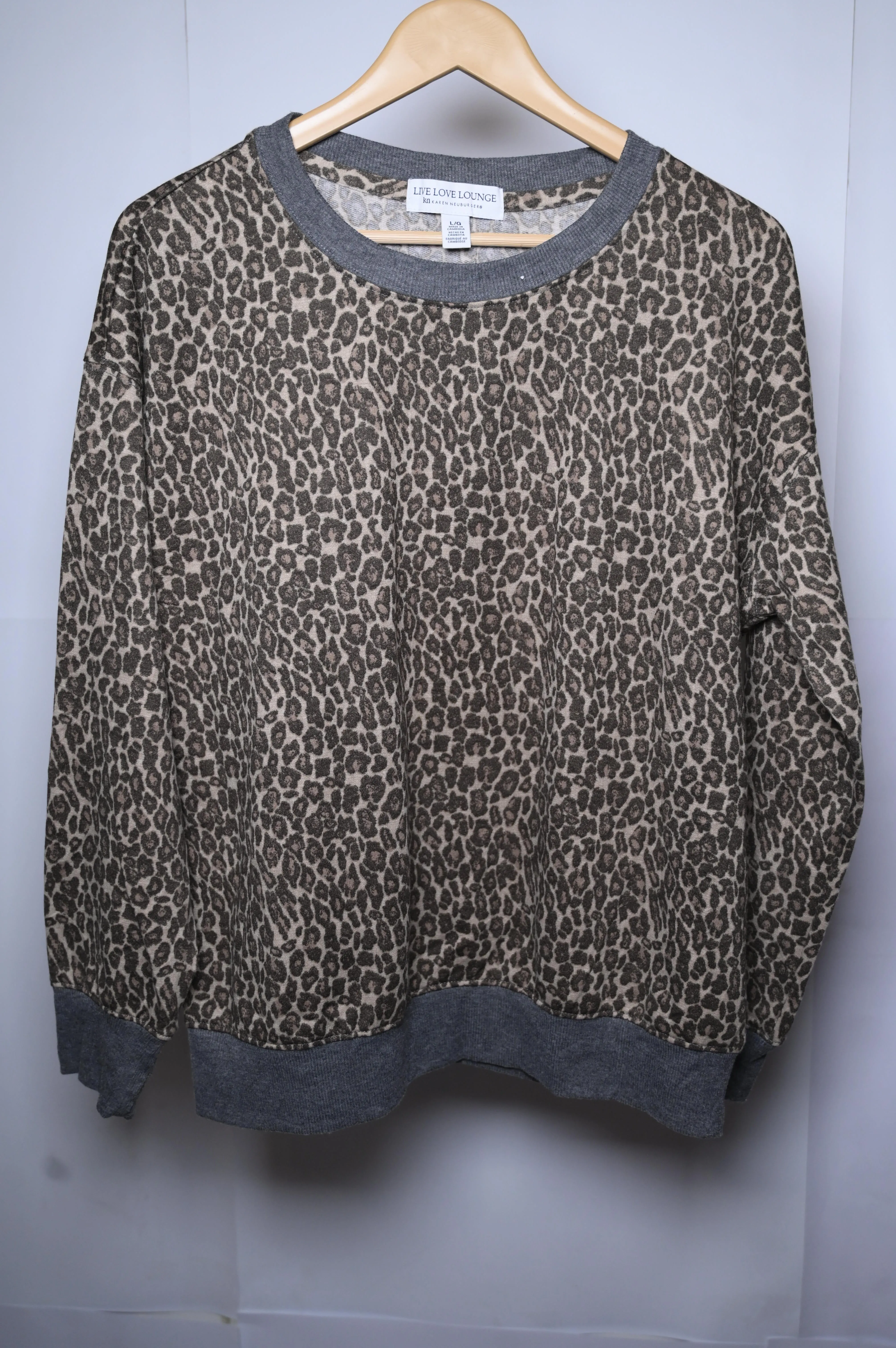 Live Love Lounge Cheetah Print Sweatshirt - Medium