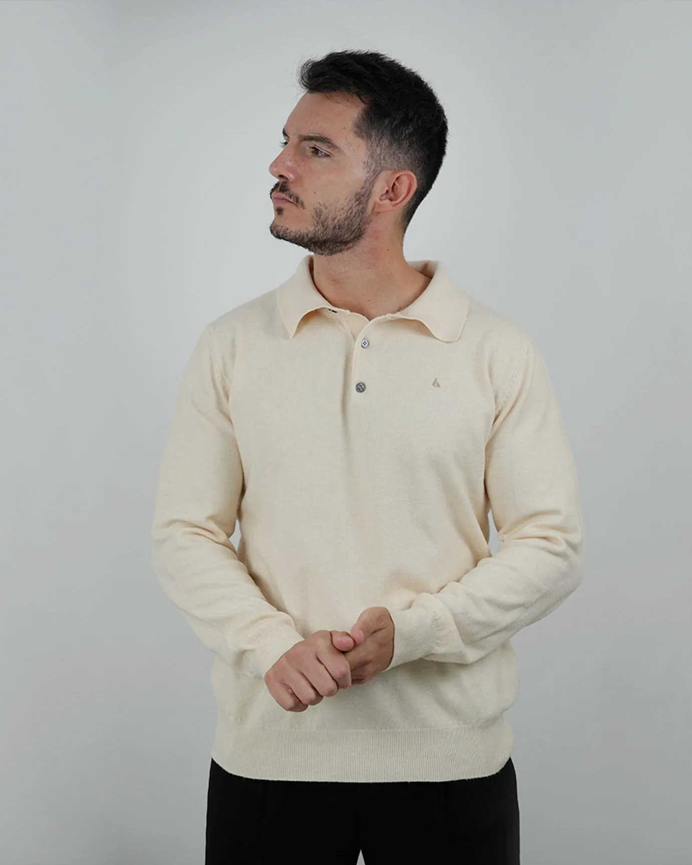 LOVAU COTTON WOOL OLD MONEY POLO - BEIGE