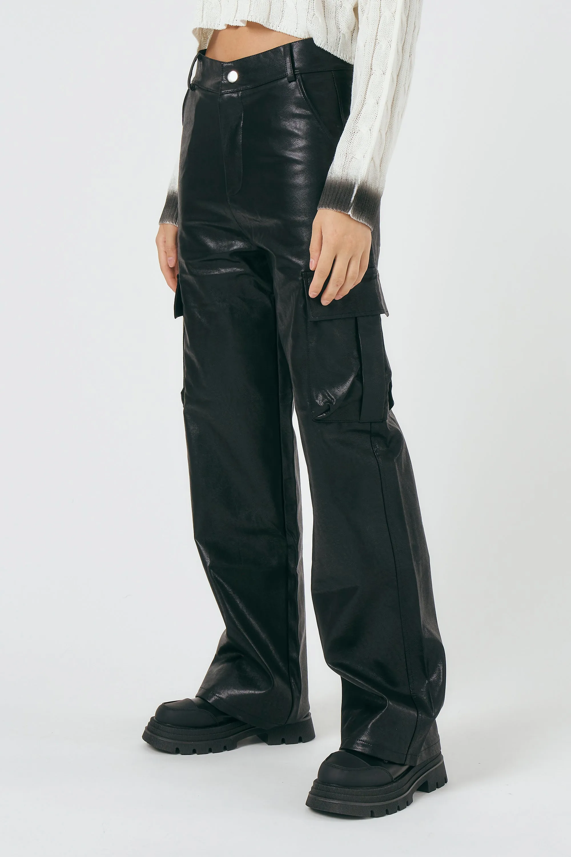 Mabel Pleather Cargo Pants