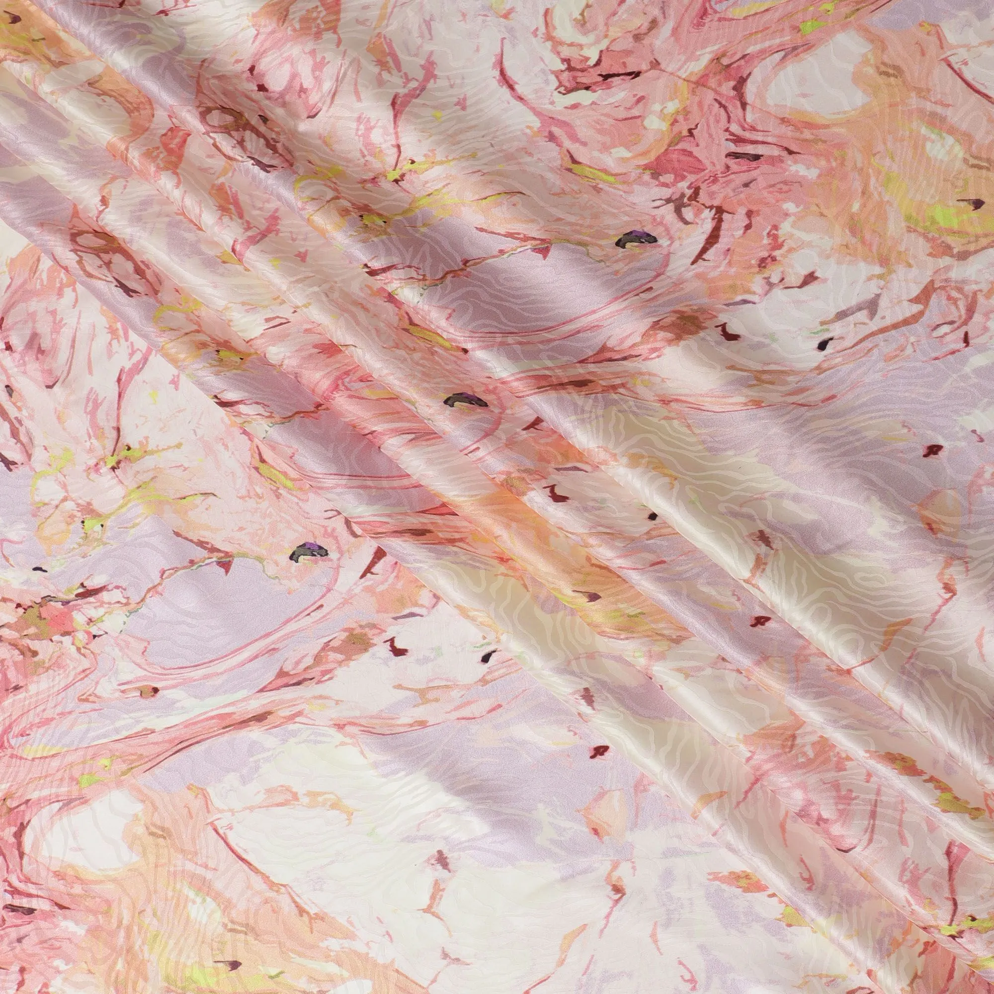 Pastel Blossom Pure Silk Satin Fabric, 110cm Wide - Buy Online-D18369