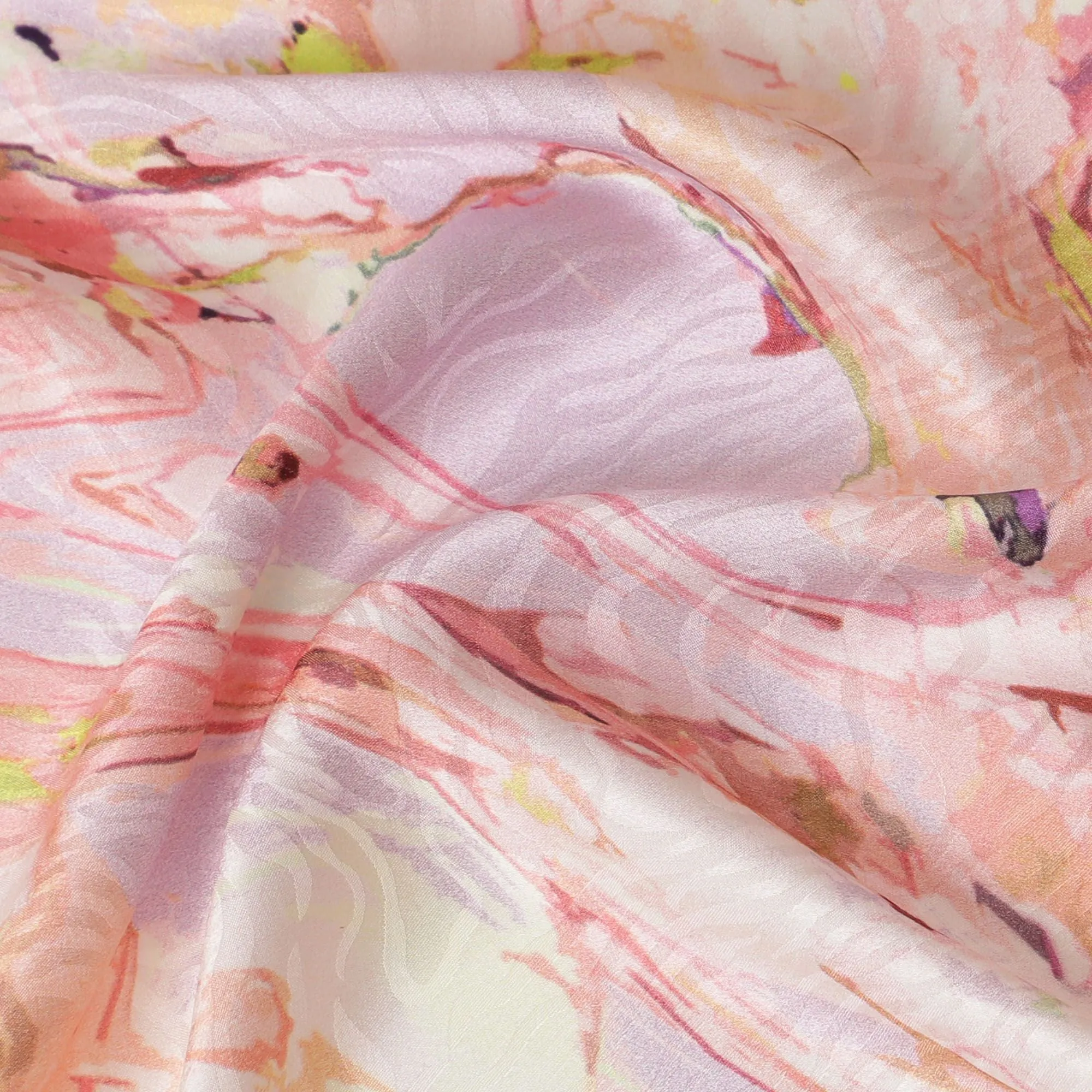 Pastel Blossom Pure Silk Satin Fabric, 110cm Wide - Buy Online-D18369