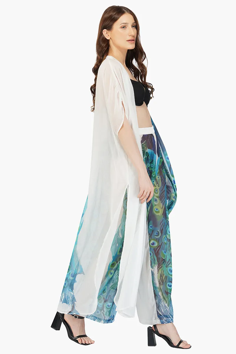 Peacock Chiffon Cover Up Pants