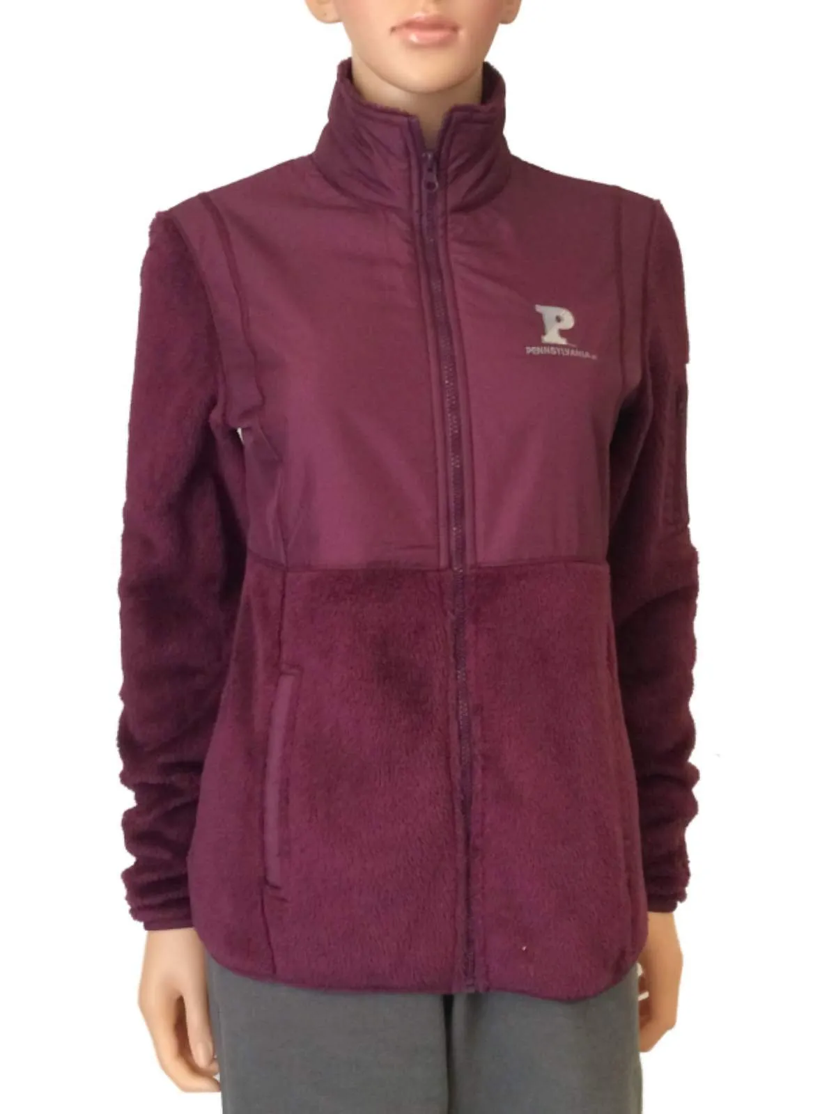 Pennsylvania Quakers GFS WOMENS Plum Furry Long Sleeve Full Zip Jacket (M)