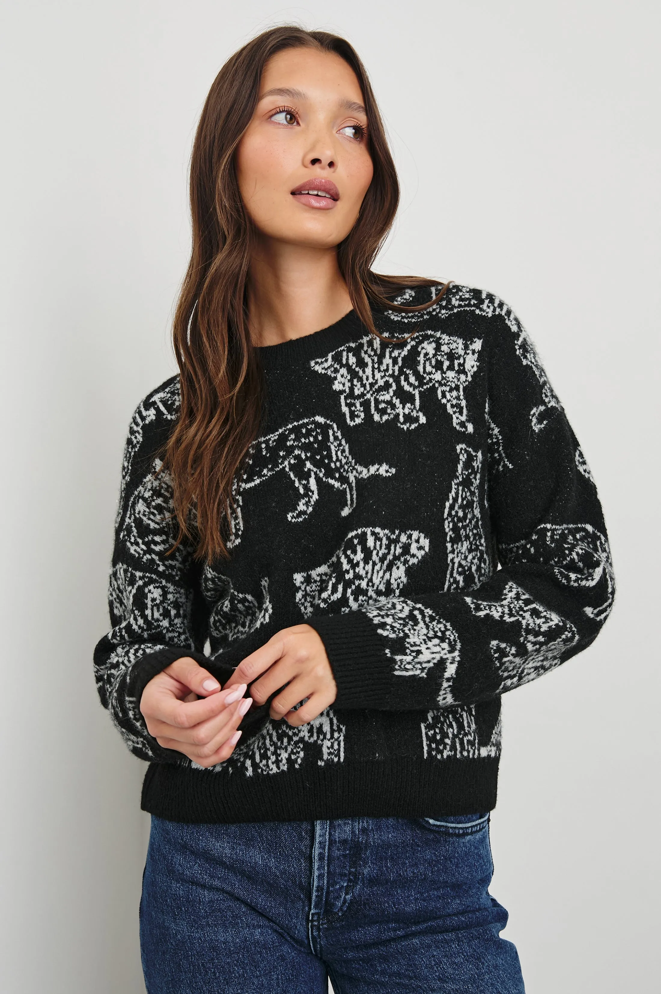 PERCI SWEATER - CHARCOAL CATS