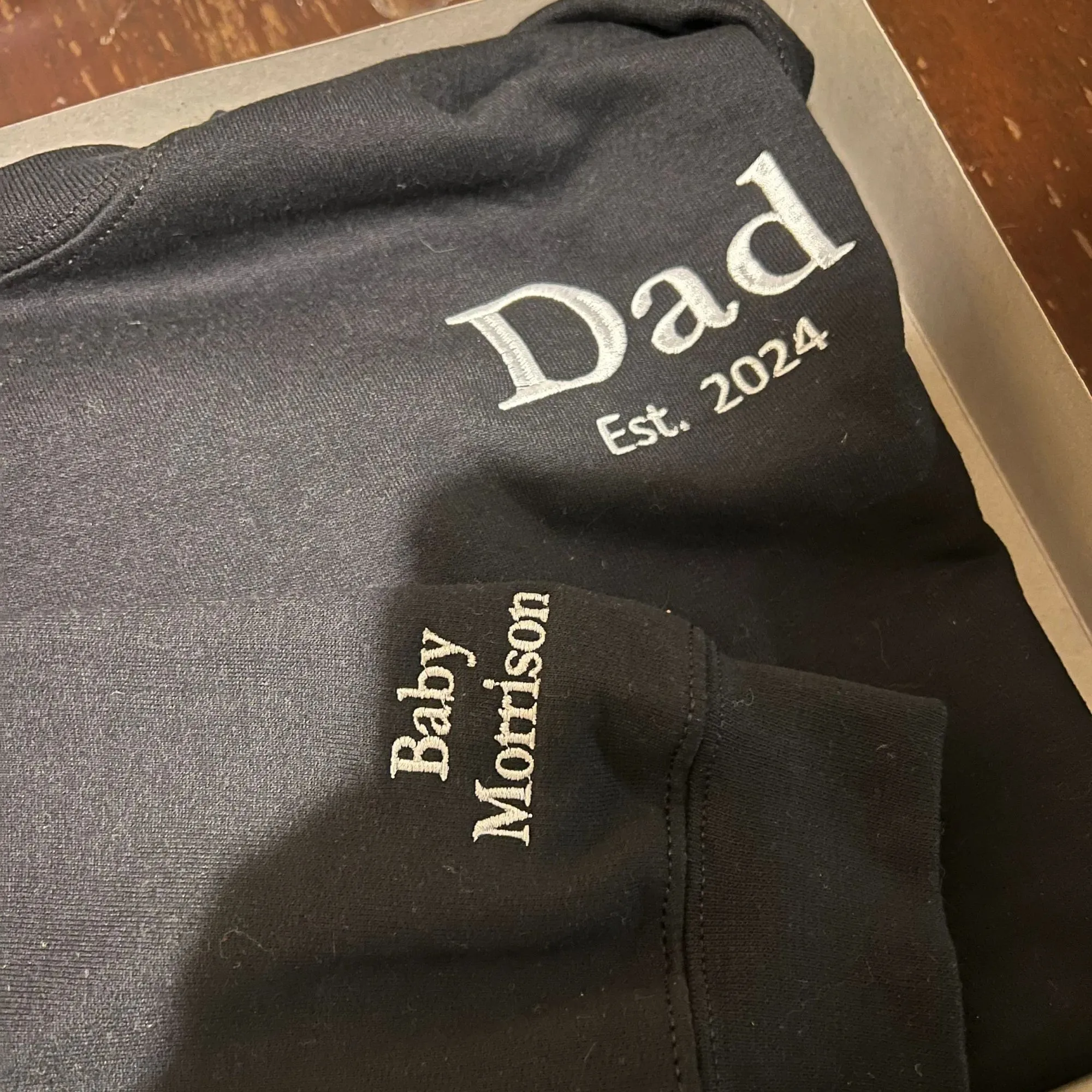 Personalized Grandpa Sweatshirt Embroidered, Grandpa EST Crewneck with Kid Name, Father's Day Gift Idea