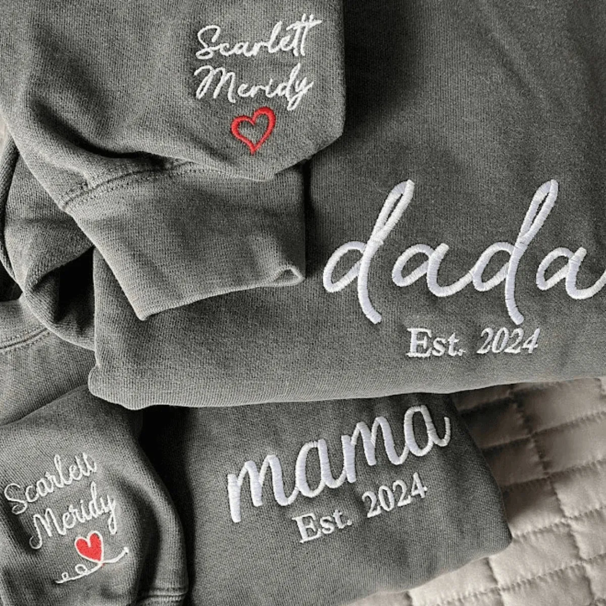 Personalized Grandpa Sweatshirt Embroidered, Grandpa EST Crewneck with Kid Name, Father's Day Gift Idea