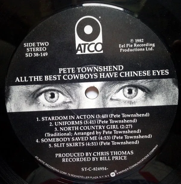 Pete Townshend - All The Best Cowboys Have Chinese Eyes  (LP, Album, Gat) (M)