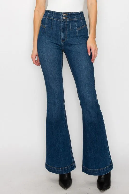 PLUS SIZE - HIGH  RISE MODERN FLARE JEANS