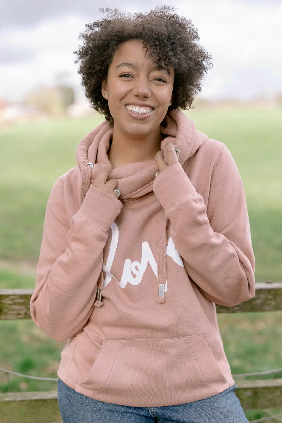 Rose Love Cowl Neck Hoodie