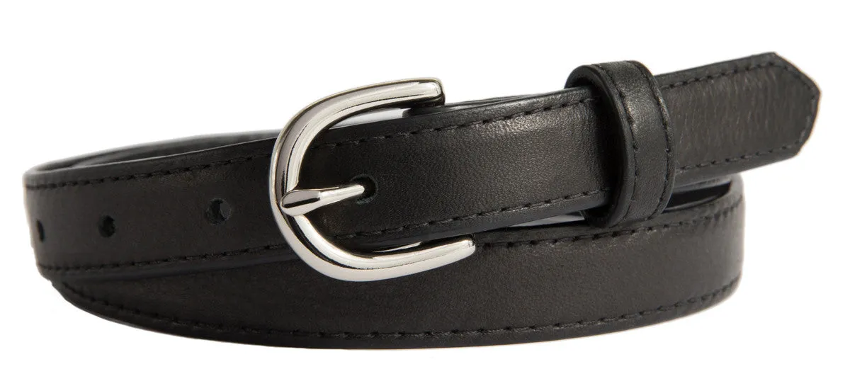 Soho Belt, (0.75") Shiny Silver Buckle