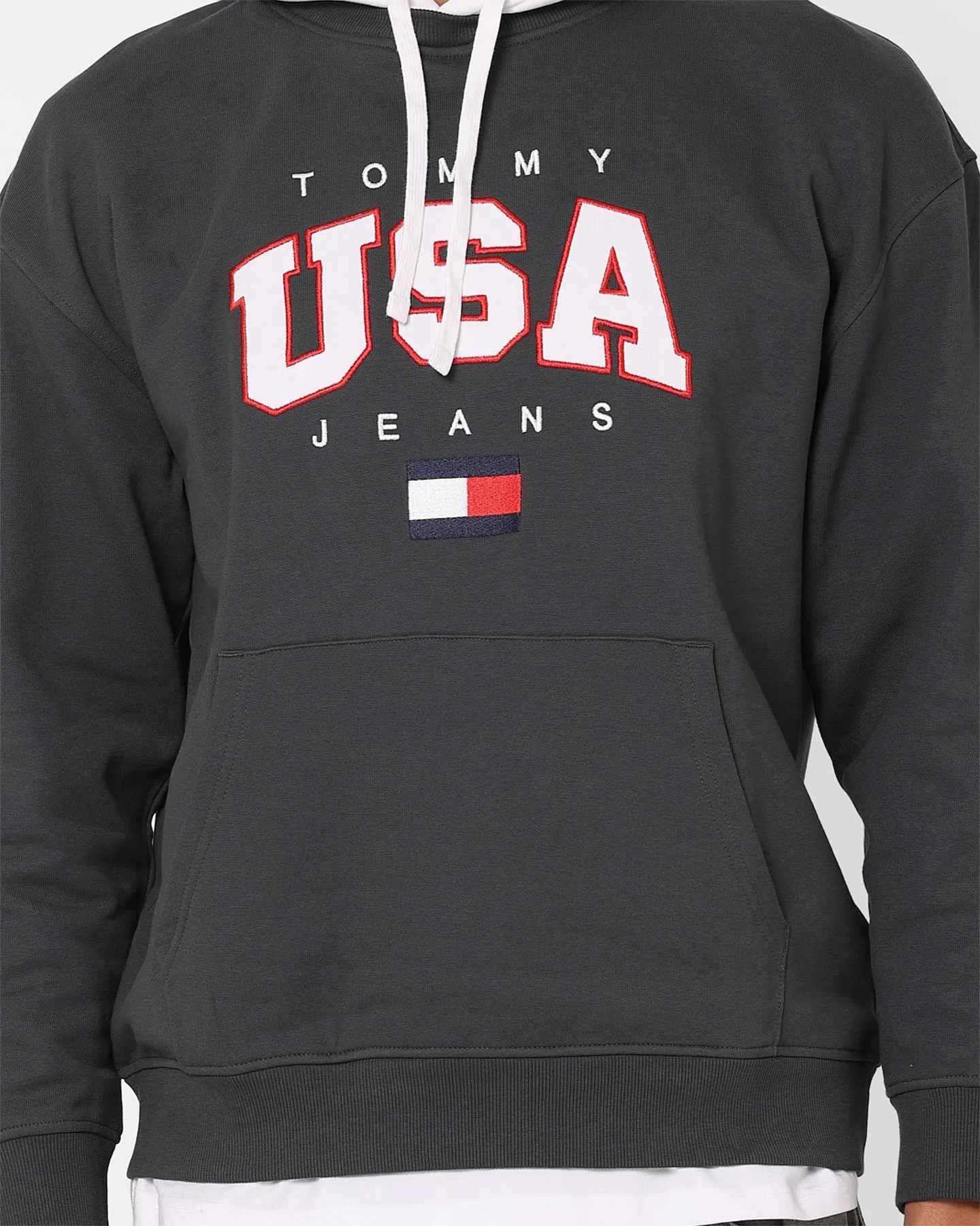 Tommy Jeans Relaxed Modern Sport USA Hoodie New Charcoal