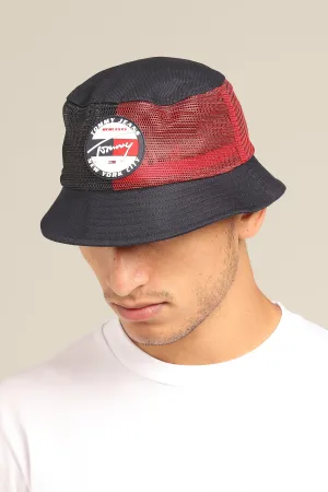 Tommy Jeans TJM Heritage Bucket Hat Navy/Red