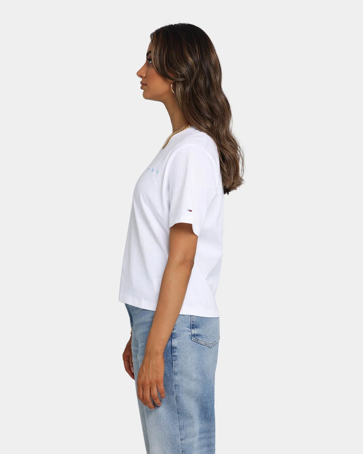 Tommy Jeans Women's Boxy Crop Modern Logo T-Shirt White