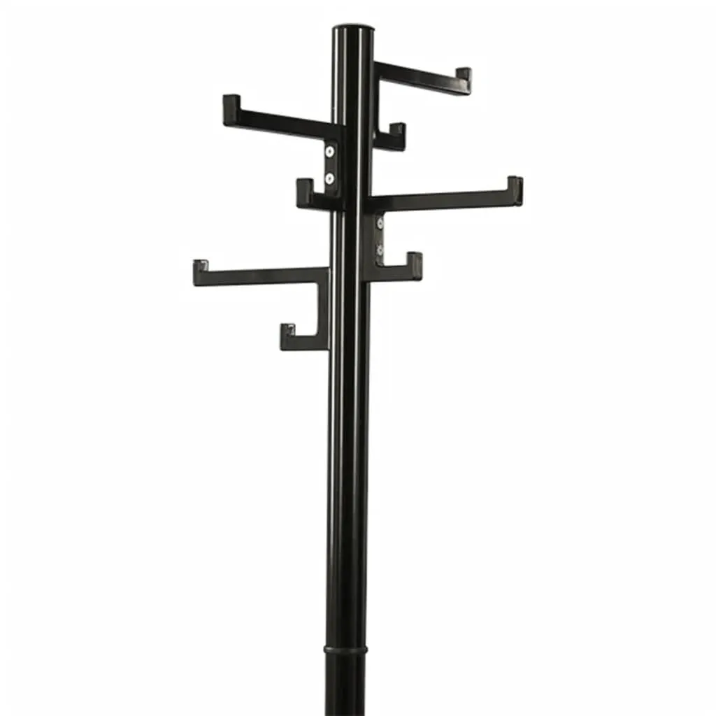 V-Part Standing Coat Rack With 8 Hooks Porcelain Black 178 cm